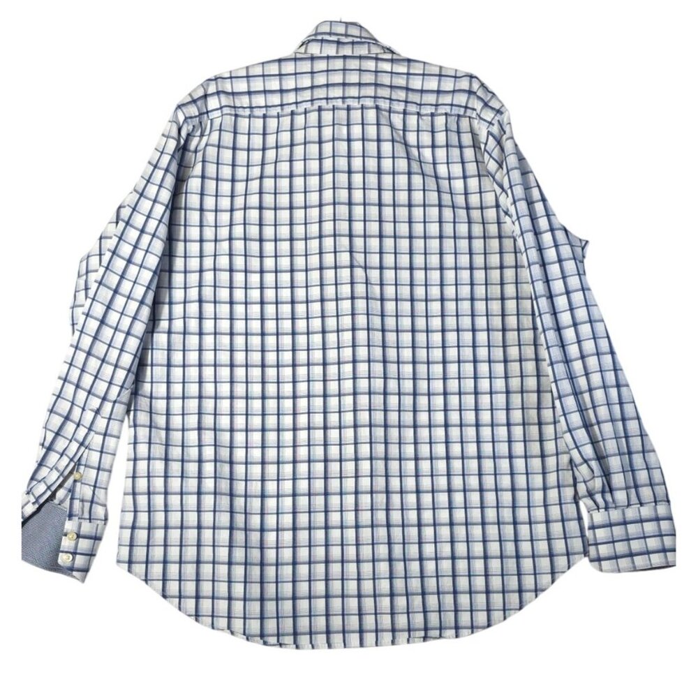 Thomas Dean Men's Long Sleeve Plaid Button-Up Shirt Size L - Picture 2 of 9